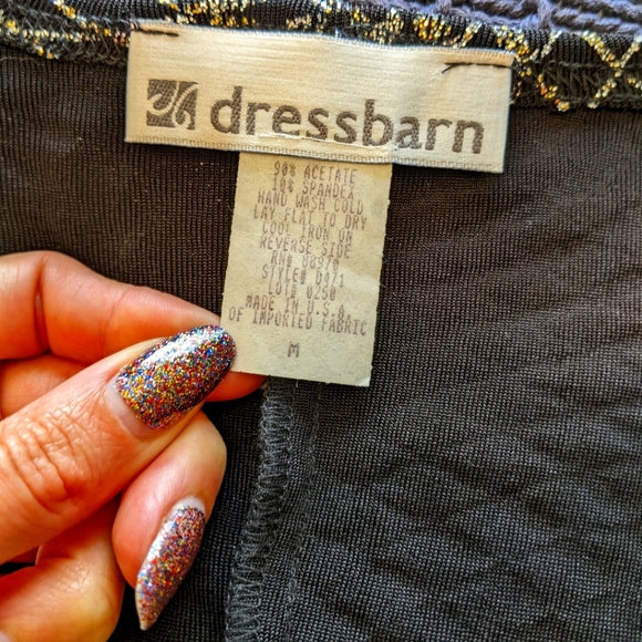 VTG '90s Glitter Party Crop Blouse M - Picture 4 of 12